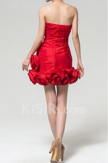 Satin Sweetheart Short Dress with Crystal