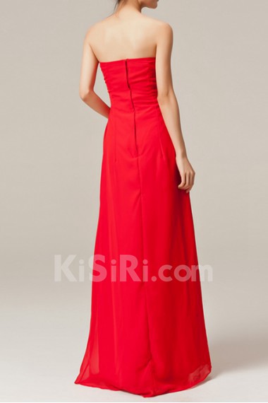 Chiffon Strapless Floor Length Empire Dress