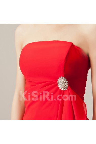 Chiffon Strapless Floor Length Empire Dress