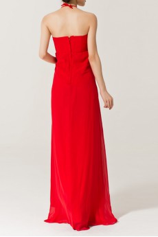 Chiffon Halter Floor Length Empire Dress