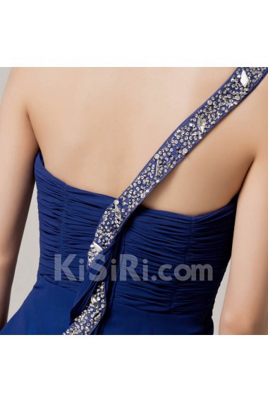 Chiffon One Shoulder Empire Dress with Sequins