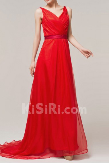 Chiffon V-neck A-line Dress