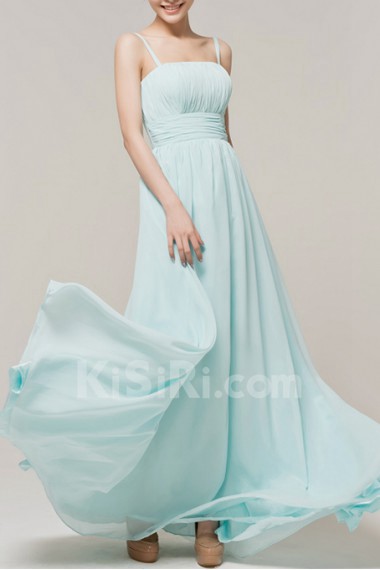 Chiffon Spaghetti Neckline Floor Length Corset Dress