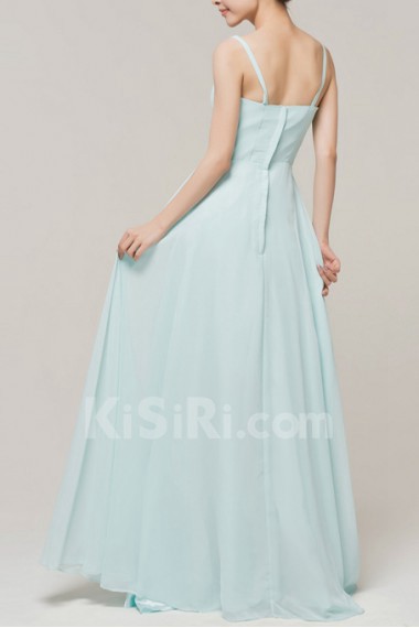 Chiffon Spaghetti Neckline Floor Length Corset Dress