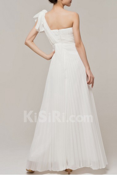 Chiffon One Shoulder Floor Length Empire Dress