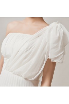 Chiffon One Shoulder Floor Length Empire Dress