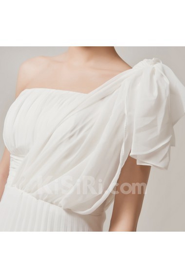 Chiffon One Shoulder Floor Length Empire Dress