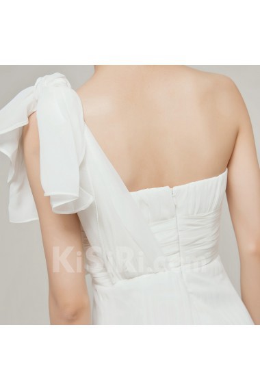 Chiffon One Shoulder Floor Length Empire Dress