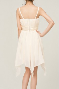 Chiffon Spaghetti Neckline Short Corset Dress with Bow