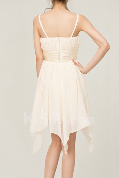 Chiffon Spaghetti Neckline Short Corset Dress with Bow