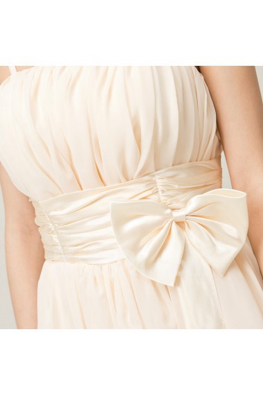 Chiffon Spaghetti Neckline Short Corset Dress with Bow