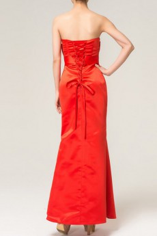 Satin Strapless Floor Length Mermaid Dress with Crystal