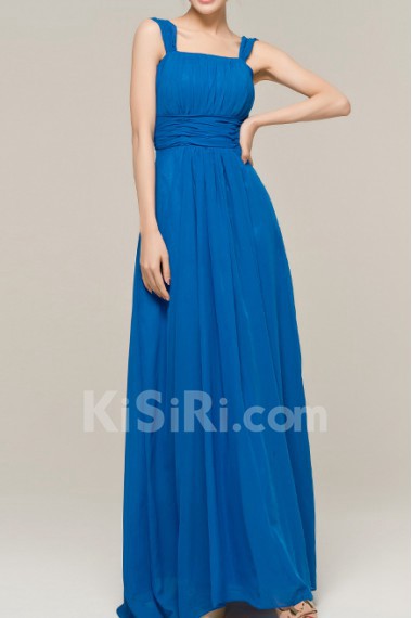 Chiffon Straps Neckline Floor Length Empire Dress