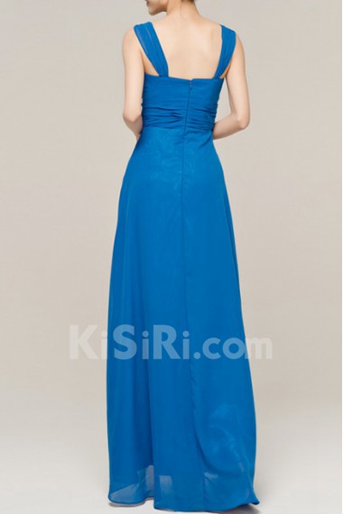 Chiffon Straps Neckline Floor Length Empire Dress