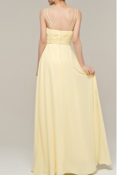 Chiffon V-neck Floor Length Empire Dress