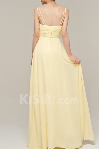 Chiffon V-neck Floor Length Empire Dress