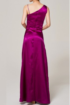 Taffeta Straps Neckline Floor Length A-line Dress with Crystal