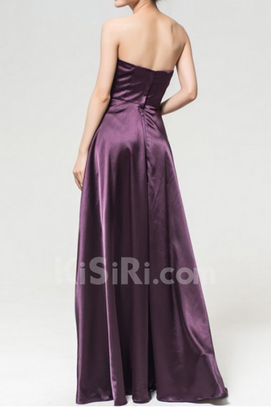 Charmeuse Strapless Floor Length Empire Dress with Sequins