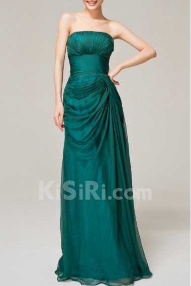 Chiffon Strapless Floor Length Corset Dress