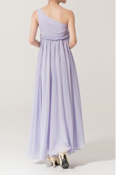 Chiffon One Shoulder Ankle-Length Empire Dress