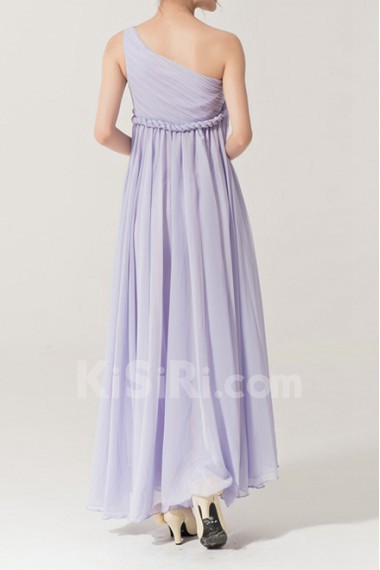 Chiffon One Shoulder Ankle-Length Empire Dress