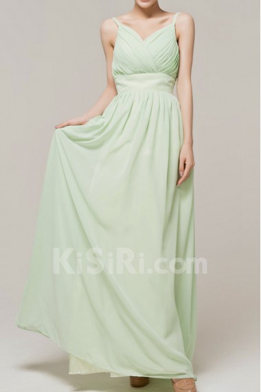 Chiffon Straps Neckline Floor Length Empire Dress