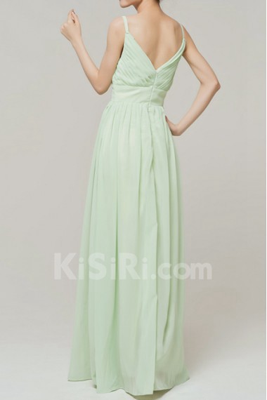 Chiffon Straps Neckline Floor Length Empire Dress