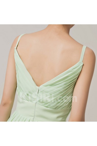 Chiffon Straps Neckline Floor Length Empire Dress