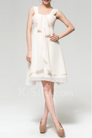 Chiffon Straps Neckline Short Dress