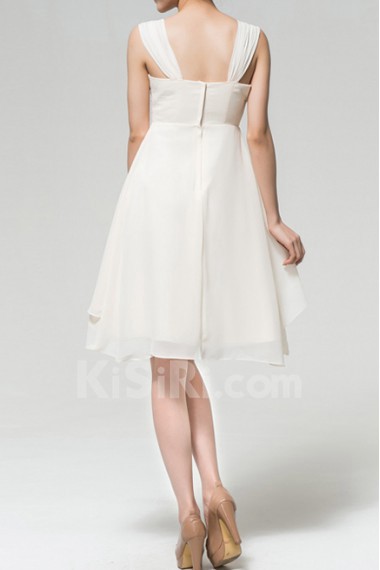 Chiffon Straps Neckline Short Dress