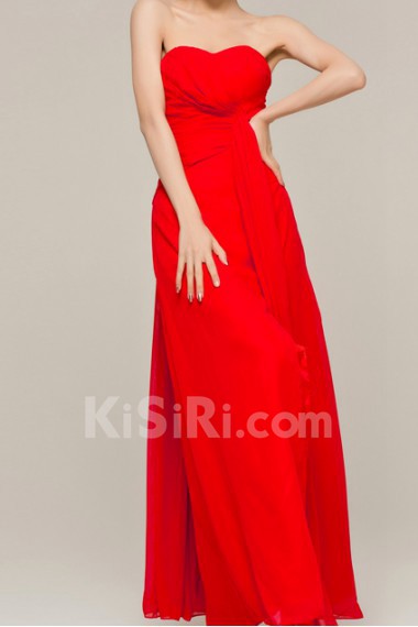 Chiffon Sweetheart Floor Length Empire Dress