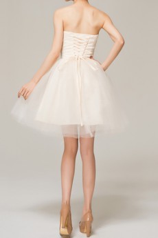 Satin Sweetheart Short Dress with Crystal