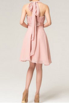 Chiffon Halter Short A-line Dress