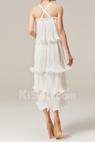 Chiffon Straps Neckline Short Dress