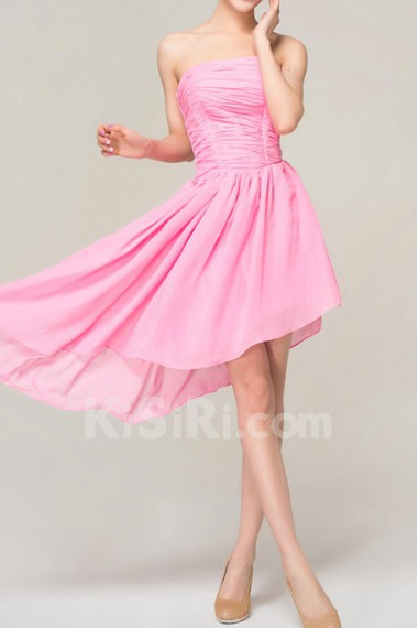 Chiffon Strapless Short Corset Dress