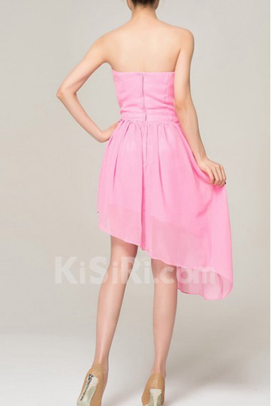 Chiffon Strapless Short Corset Dress