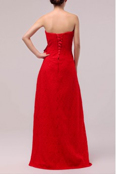 Lace Strapless Floor Length A-line Dress