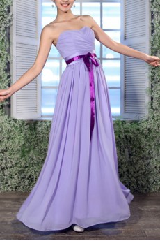 Chiffon Scoop Neckline Floor Length Corset Dress