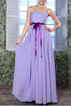 Chiffon Scoop Neckline Floor Length Corset Dress