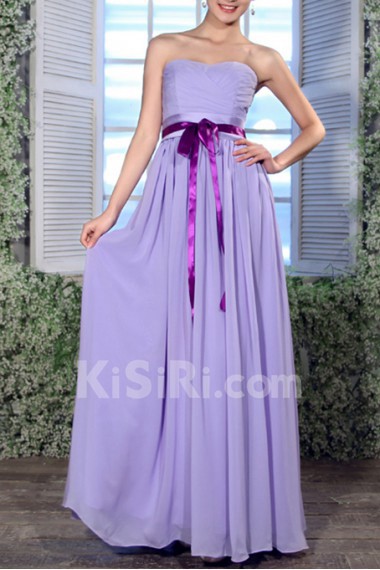 Chiffon Scoop Neckline Floor Length Corset Dress