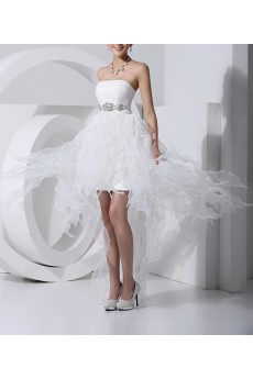 Tulle Strapless Short Dress with Crystal