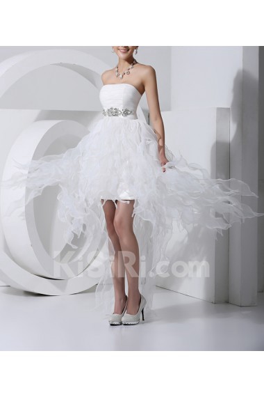 Tulle Strapless Short Dress with Crystal