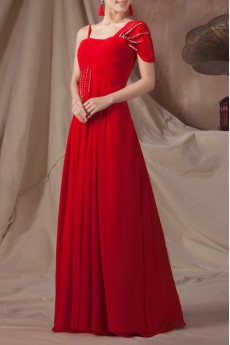 Chiffon Straps Neckline Floor Length Empire Dress with Sequins