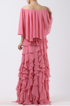 Chiffon Off-the-Shoulder Floor Length Column Dress