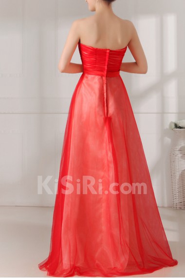 Satin Sweetheart Floor Length Ball Gown Dress with Crystal