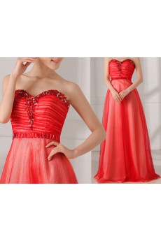 Satin Sweetheart Floor Length Ball Gown Dress with Crystal