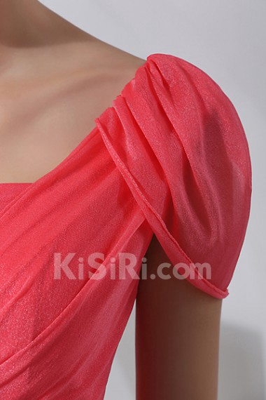 Satin Square Neckline Short A-line Dress