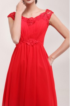 Chiffon Scoop Neckline A-line Dress with Sequins