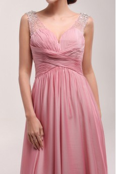 Chiffon V-neck A-line Dress with Sequins