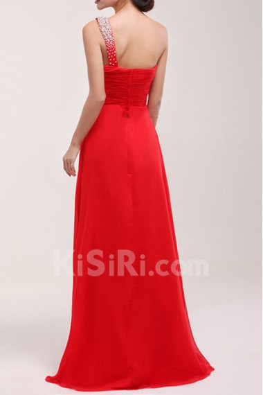 Chiffon One Shoulder Corset Dress with Sequins